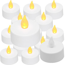 12 pcs AMBER Led Tea Light Flameless Battery Candles Wedding Party Romantic - £11.18 GBP