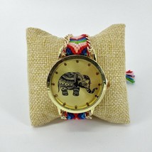 Women&#39;s Colorful Elephant Good luck Wristwatch Watch Pink Gold Tone Indi... - $11.30