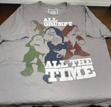 Disney &quot;All Grumpy All the Time&quot; Snow White and the 7 Dwarfs Gray T Shirt XL - £7.94 GBP