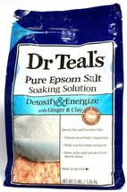 1 Dr Teal&#39;s Pure Epsom Salt Soaking Solution Detoxify Energize Ginger Clay 3lb - £17.98 GBP