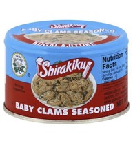 Shirakiku Baby Clams Seasoned 6 Oz Can (Pack Of 2 Cans) - $34.65