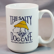 The Salty Dog Cafe Mug Hilton Head Island South Carolina 15 oz White Blue Yellow - £10.80 GBP