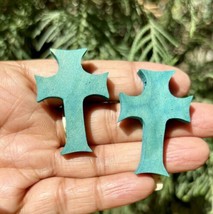 2 Pc Wood CROSS Pendant, Jesus Christ Wooden Locket Handmade, 4 cm handp... - $14.69