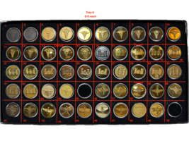 U.S. ARMY, ENLISTED, COLLAR DISKS, ASSORTED TIME PERIODS, TRAY 9 - $15.00