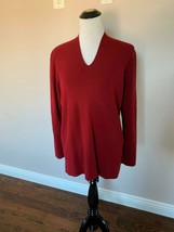  EILEEN FISHER Cranberry Red 100% Wool Tunic SZ L EUC - £38.68 GBP