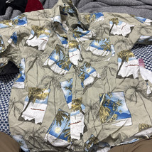 puritan hawaiian shirt xl tropical boat fishing - $9.90