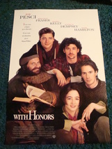 WITH HONORS - MOVIE POSTER WITH JOE PESCI, BRENDAN FRASER &amp; PATRICK DEMPSEY - £16.54 GBP