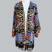 New Directions quarter sleeve open front duster sweater southwestern pat... - $28.88