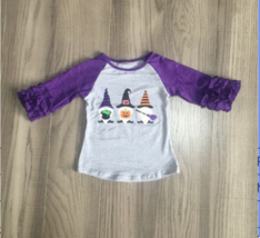 NEW Boutique Halloween Witch Gnomes Girls Ruffle Sleeve Shirt - £5.14 GBP