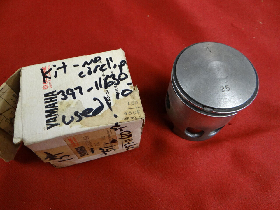 Yamaha Piston &amp; Rings, Used, 1st OS, NOS 1974-75 RD200, 397-11630-10-00 - $76.95
