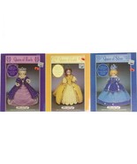 Fibre Craft Doll&#39;s Crotchet Outfit Pattern Lot Queens Theme Doll Outfits - $21.23