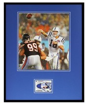 Peyton Manning 16x20 Framed Game Used Jersey &amp; Photo Display Colts - £62.31 GBP