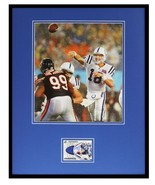 Peyton Manning 16x20 Framed Game Used Jersey &amp; Photo Display Colts - £62.27 GBP