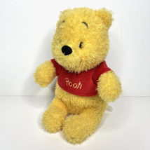 Japan Tokyo Disney Resort Exclusive Winnie the Pooh Plush Sitting Toy Fuzzy 9&quot; - $23.22