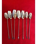 7 Vintage Novelty Appetizer Food Forks Seashell Design w Metal Fork 6&quot; L... - $12.86