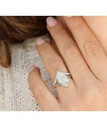 Solid 14k White Gold 2.75Ct Pear Cut White Moissanite Engagement Ring Se... - £275.67 GBP