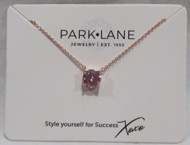 Park Lane Impression Necklace Sparkling Clear Crystal Pendant Rose Gold Finish - £52.41 GBP