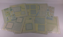 Scrapbook Lot -14 Completed Pages Stickers 12x12 Nursery Baby Boy Neutral Girl - £25.19 GBP