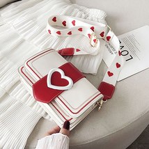 Xiuya Sweet Cute Small Shoulder Bag Female Valentines Day Trendy Korea Heart Mes - £42.58 GBP