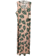 NWT Lularoe XL Dusty Rose Green Tropical Leaves Floral Dani Long Column ... - $776.28 MXN