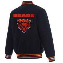 NFL Chicago Bears JH Design Wool Reversible Jacket Navy Embroidered  Logos  - £141.58 GBP