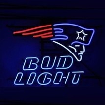 Bud Light New England Patriots Super Bowl NFL Beer Neon Sign 24&quot;x20&quot; - £201.06 GBP