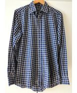 Bergdorf Goodman Button Up Dress Shirt Mens Medium Long Sleeve Blue Made... - $634.70 MXN