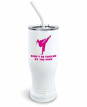 PixiDoodle Pink Girl&#39;s Martial Arts Insulated Coffee Mug Tumbler with Spill-Resi - £27.61 GBP+