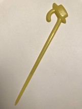 Queen&#39;s Hotel Swizzle Stick Stir Lac Megantic P. Quebec Hat Cane Yellow - £1.49 GBP