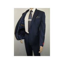 Men Suit BERLUSCONI Turkey 100% Soft Italian Wool Super 180's #Ber28 Navy Blue image 4