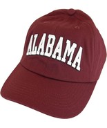 Alabama Buckle Back Adjustable Cotton Baseball Cap (Crimson/White Script) - £15.93 GBP