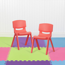2PK Red Plastic Stack Chair 2-YU-YCX-004-RED-GG - £51.11 GBP