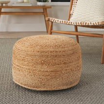 Mina Victory Jute Pouf 3 Designs Rustic Charm - $65.32+