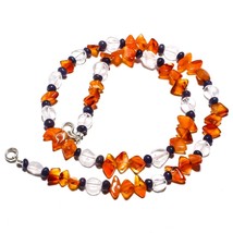 Carnelian Natural Gemstone Beads Jewelry Necklace 17&quot; 84 Ct. KB-120 - £8.50 GBP