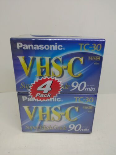 NEW Panasonic TC-30 (4-Pack) VHS-C 90 Min Super High Grade Tapes SEALED - $29.99