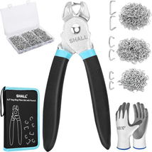 Hog Ring Pliers Kit with 600Pcs Galvanized Hog Rings (3/8’’, 1/2’’, 3/4’’) for U - £21.39 GBP