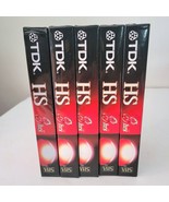 TDK T-160 8 Hours Premium Quality HS Blank VHS Tapes Lot Of 5 New!! - £20.50 GBP