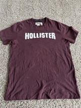 Hollister California T-Shirt Mens Maroon Spellout Short Sleeve Size Medium - £7.58 GBP