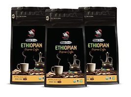Ethiopian Coffee - Organic Ethiopia Whole B EAN S Coffee, Medium Roast, 100% Pure - £31.15 GBP