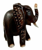 Balinese Wood Handicrafts Safari Jungle Elephant With Trunk Up Figurine ... - $31.99