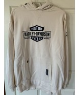 Vintage Y2K 2007 Harley Davidson XL Hoodie MILE HIGH Aurora CO Cream Emb... - £24.54 GBP