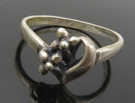 925 Sterling Silver - Vintage Dark Tone Petite Floral Band Ring Sz 5 - R... - $32.99 CAD