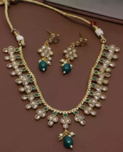 Joharibazar Choker and Earrings Gold Plated Chain Kundan Jewelry Set Party Weard - £22.44 GBP