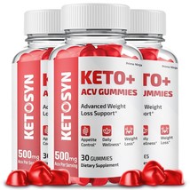 Ketosyn Keto ACV Gummies, Max Strength Formula with Apple Cider Vinegar (3 Pack) - £35.00 GBP