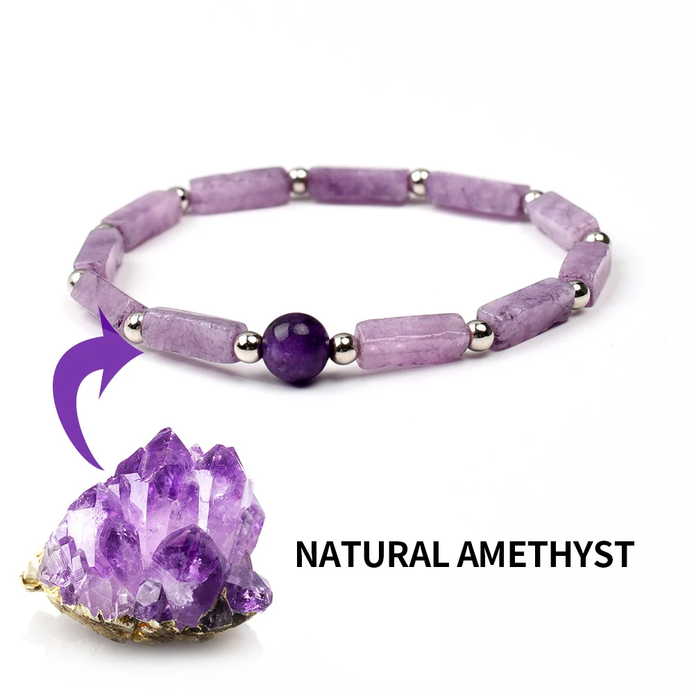Sporting Natural Amethyst Body-purify Slimming Bracelet Stone Energy Bracelets f - £23.52 GBP