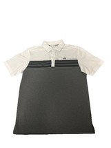 Travis Mathew Two Tone White Grey Knit Polo Shirt Mens Small Horizontal ... - $18.00