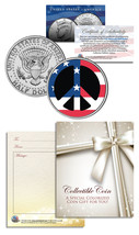 PEACE SIGN SYMBOL Patriotic Keepsake Gift JFK Kennedy Half Dollar US Coin - $12.95
