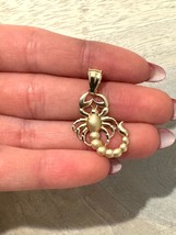 10K Yellow Gold Scorpion Charm Pendant, Scorpion pendant, Zodiac Sign - £59.94 GBP
