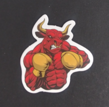 Red Bull Boxing Wild Angry Animal Sticker 2&quot; x 1.78&quot; (M) - $1.64