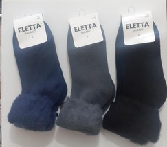 6 calzini corti morbidi da donna Eletta Milano calze fleece con risvolto... - £12.81 GBP